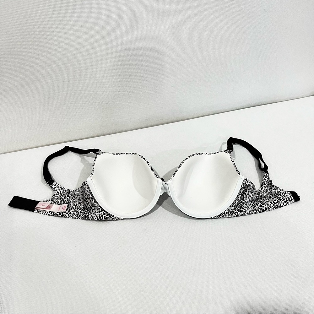 Victoria's Secret Black and White Leopard Print T-Shirt Bra - Picture 5 of 9
